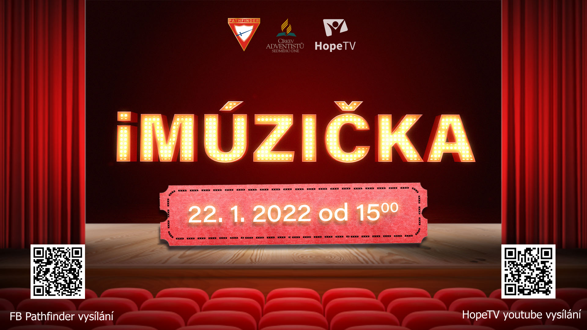 Imúzička vysílání plakátek s qr